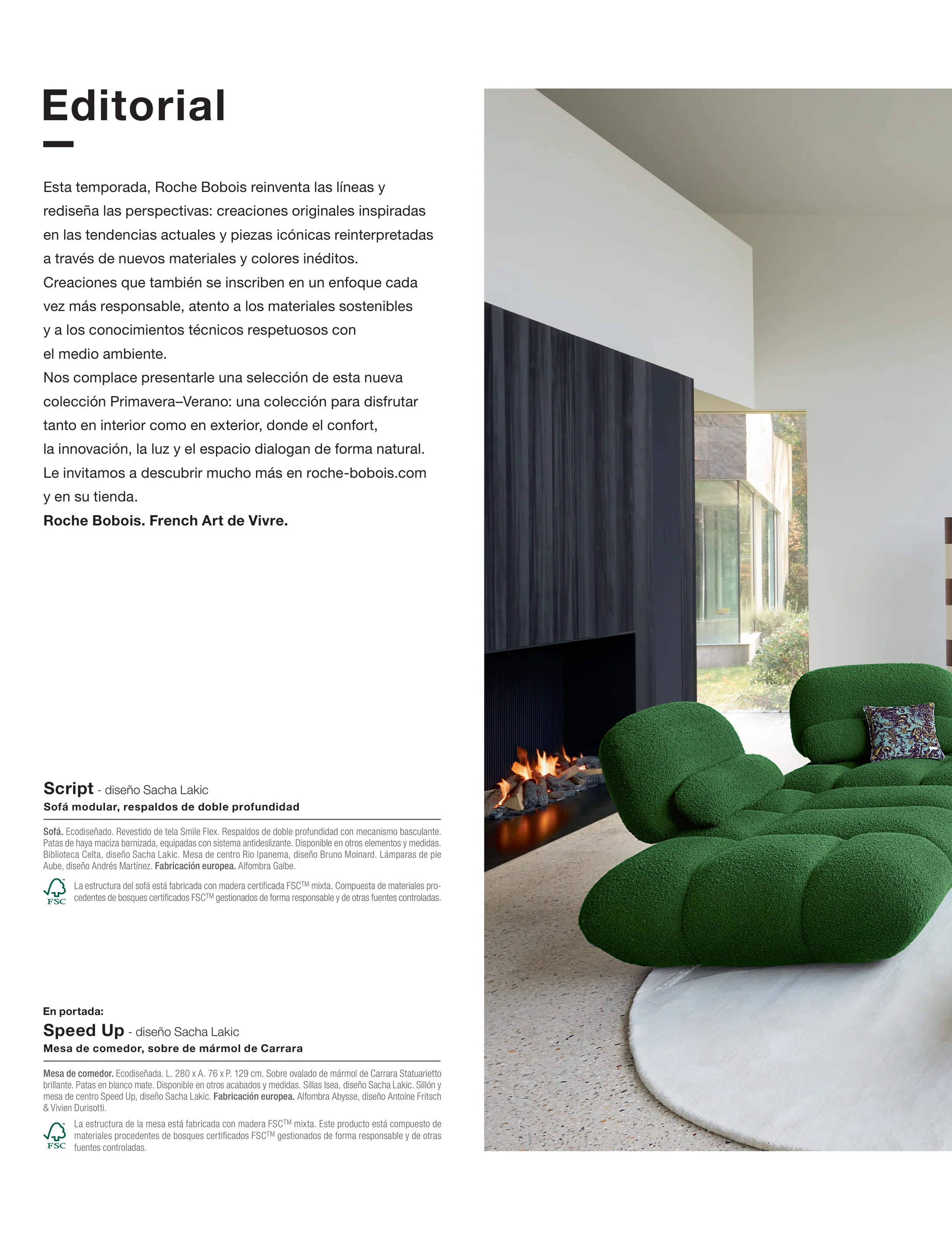 Roche Bobois - Creaciones Primavera-Verano 2026